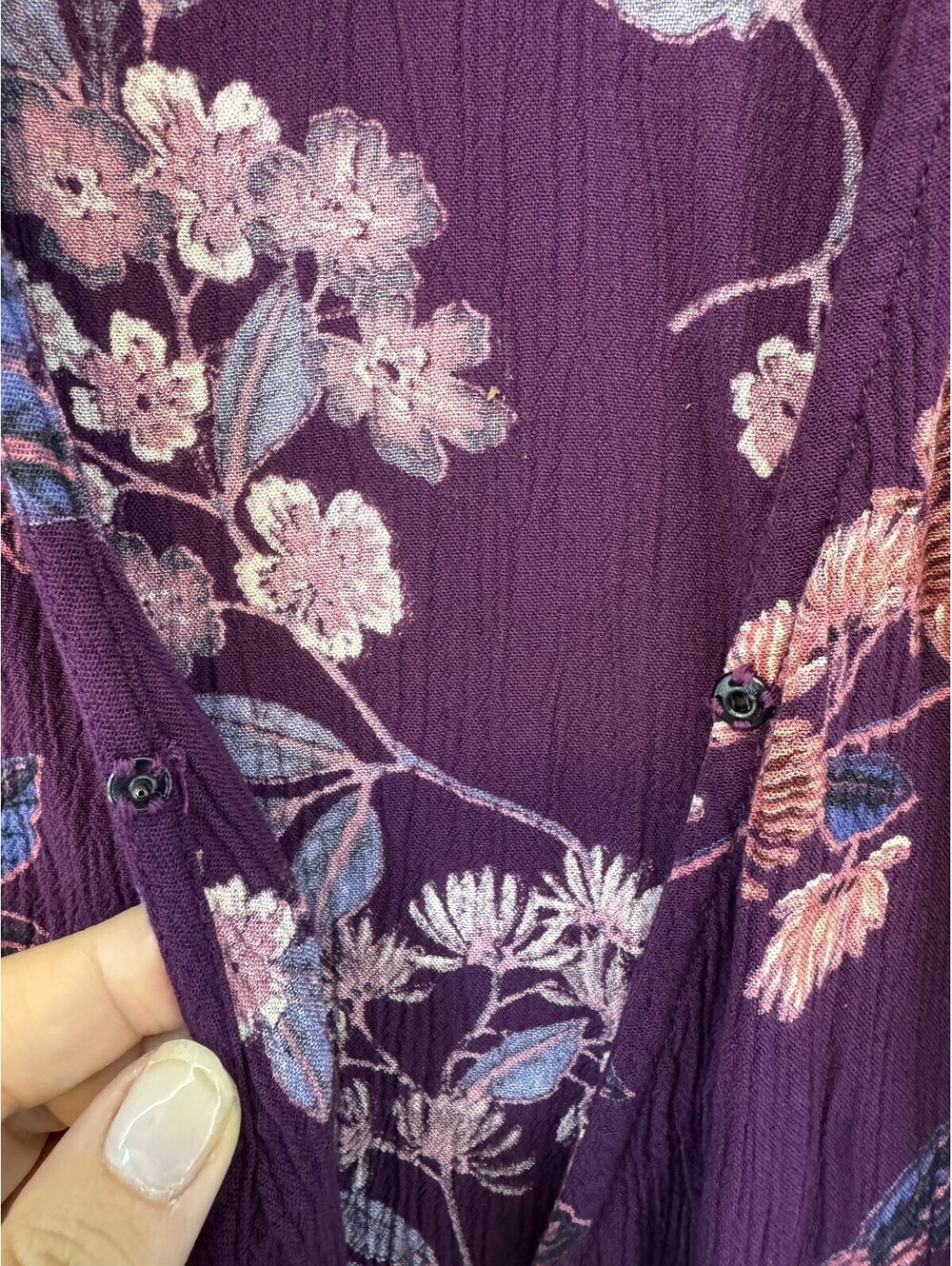 Anthropologie Boho Floral Wrap Blouse Bell Sleeve Romantic Purple Top Size Small - Picture 5 of 8